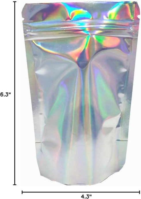 50 Pieces 4.3x6.3 inch Resealable Stand Up Zipper Lock Bags Heat Seal Pouches Gusset Bottom Clear Foil Food Storage Packaging Bag...