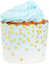 Sparkle and Bash 50 Pack Blue and Gold Polka Dot Cupcake Liners Wrappers, Muffin Paper Baking Cup for Wedding & Birthday...