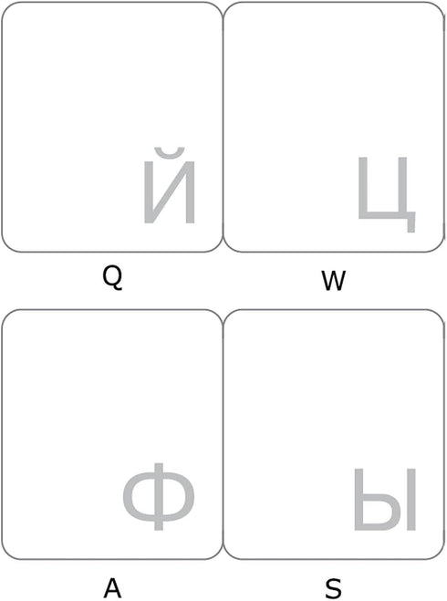 Russian White Lettering Keyboard Stickers Transparent Background for Any Laptops Pc Computer Desktop...