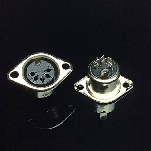CESS DIN Female 5-Pin Jack Socket Connector Panel Mount Soldering - 5 Pin MIDI DIN Socket (LW) (jcx) (4 Pack)...