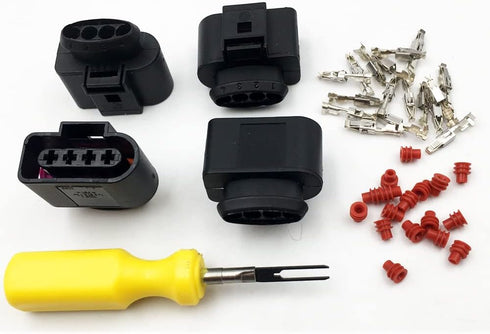 4PCS Ignition Coil Connector Repair Kit Harness plug +1pcs 0.3CM Space Take-up Tool Compatible with Audi VW 4B0 973 724 4B0973724...