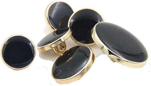 10PCS Clothes Button - Fashion Black Glazed Metal Button Set Sewing Button for Blazer, Coat, Uniform, Shirt, Suit and Jacket (15mm)...