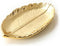 Lependor Golden Leaf Shaped Small Ceramic Jewelry Ring Dish Necklace Bracelet Holder Tray Organizer, Ceramic Decorative Trinket Dish for Wedding P...
