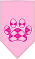 Mirage Pet Products Argyle Paw Pink Screen Print Bandana for Pets, Small, Orange...