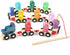 Magnetic Fishing Game for Kids, Wooden Train Set with Numbers Montessori Counting Toys, Preschool Math Learning Educational Game Birthday Gift Fin...