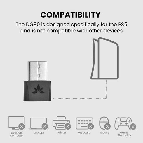 Avantree DG80 - Bluetooth 5.3 Adapter for PS5 & Gaming Consoles with Low Latency & aptX-Adaptive, Wireless Audio Transmitter for Headphones & Earb...
