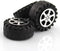 4pcs Model Car Wheels 42mm Plastic DIY Toy Wheels Black for 2mm Shaft...