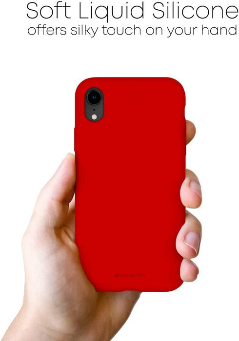 GOOSPERY Liquid Silicone Case for Apple iPhone XR 6.1 Inch (2018) Jelly Rubber Bumper Case with Soft Microfiber Lining (Red)...