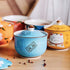 Ceramic Japanese Lucky Cat Sugar Bowl Salt Storage Jar with Lid and Spoon...