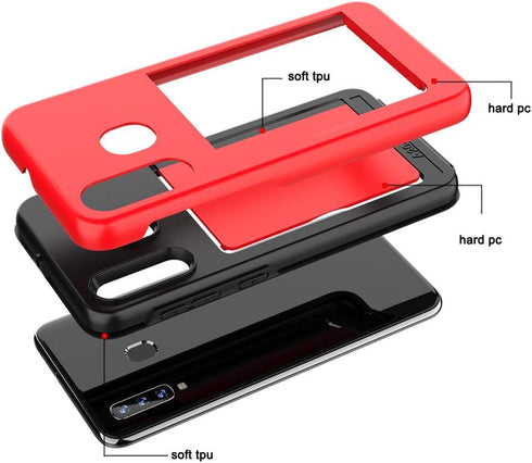 Asuwish Phone Case for Samsung Galaxy A20 A30 A50 with Tempered Glass Screen Protector Cover and Card Holder Slot Kickstand Cell Gaxaly M10s A50S ...