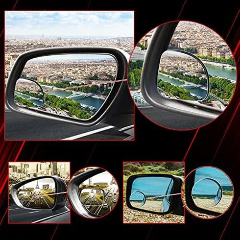 Frienda 6 Pcs 2" Blind Spot Blind Side Mirrors, Convex 360° Wide Rear View Mirrors for Car SUV and Truck(Fan, Round, Rectangle Shape)...