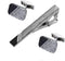 Cufflinks and Tie Clip for Men Set Silver and Black Stripe Necktie Tie Bar Clips Rectangle Round Cufflink Mens Business Shirts Tuxedo Wedding Gift...