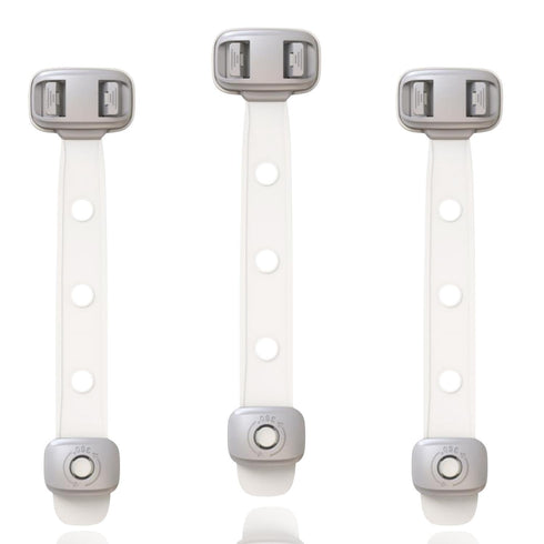 Baby Proofing Child Safety Locks(3 PCS) - Cabinet Locks for Babies,3M Adhesive Cabinet Latches, Multi-Purpose for Fridge Drawers,Ovens Toilet Seat...