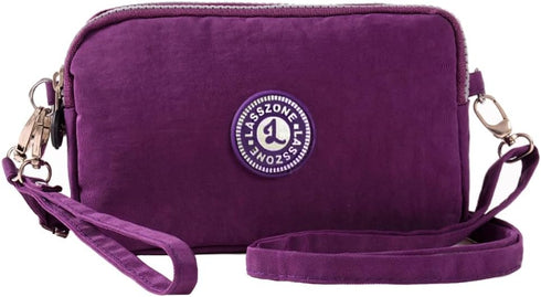 Women's Nylon Cell Phone Purse Small Crossbody Shoulder Bag 3 Layer Wristlet Wallet Zipper Clutch Purse...