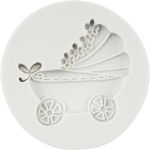 Baby Stroller Chocolate Silicone Molds Baby Shower Cake Decorating Fondant Molds For Cupcake Topper Chocolate Candy Sugar Craft Gum Paste Polymer ...