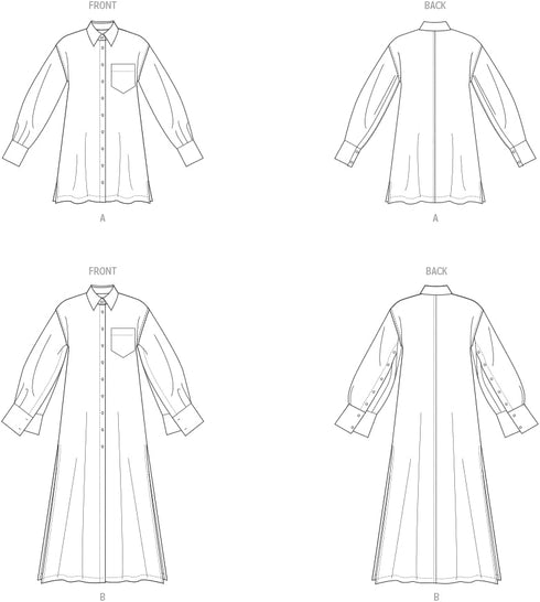 Vogue Misses' Button-Front Shirt Dress Sewing Pattern Packet, Design Code V1933, Sizes 6-8-10-12-14, Multicolor...