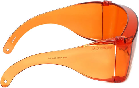 Calabria 3000 Orange Fitover Dental Safety Glasses Protection for Teeth Whitening LED Light Eye Shield Red Light Goggles Blue Light Blocking Glass...