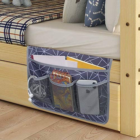 Bedside Storage Organizer, Bedside Caddy, Under Couch Table Mattress Organizer, Fits for Book Tablet Magazine Phone Remotes Glasses...