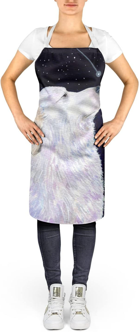 Caroline's Treasures SS8470APRON Starry Night Great Pyrenees Apron Cooking Kitchen Server Baking Crafts Gardening for Adult Women Men, Unisex, Lar...
