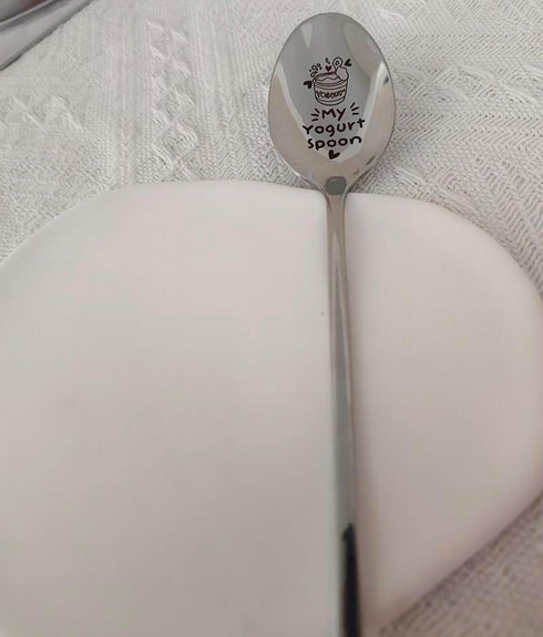 My Yogurt Spoon Gift for Yogurt Lover Women Men Birthday Christmas Gift for Son Sister Yogurt Spoons Gifts for Husband Mom Grandma Funny Engraved ...