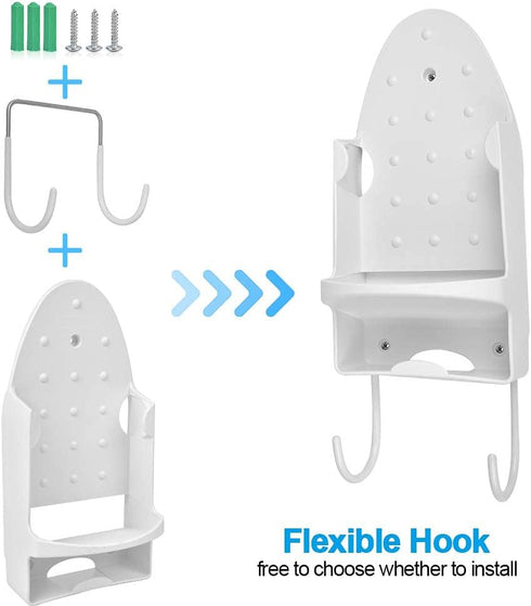 Ironing Board Hanger Wall Mount Iron Hanger Ironing Board Rack Electric Iron Holder Household Bathroom Shelf - for Max 5 inch Width...