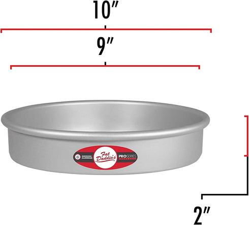Lumintrailx Fat Daddios Round Cake Pan, 9 x 2 Inch, Silver, with a Lumintrail Measuring Spoon Set (PRD-92)...