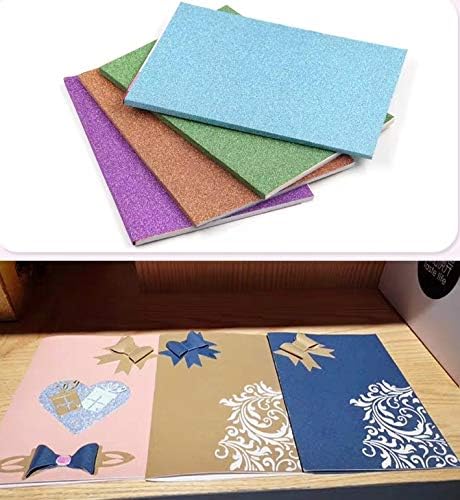 YZH Crafts Glitter Cardstock Paper,No-Shed Shimmer Glitter Paper,10 Sheets, DIY Party Deco, 8 Inch X 12 Inch, A4 Size (Royal Blue)...