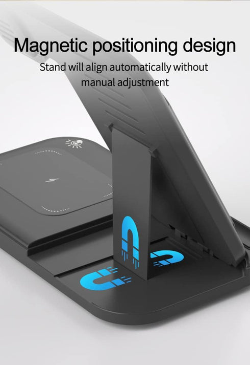 MMOBIEL Wireless Charging Station Compatible with iPhone, Apple Watch and AirPods - 3-in-1 Wireless Charger Stand - 15W - Premium Fast Charger - W...