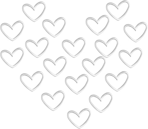 UNICRAFTALE 30Pcs 10.5mm Long 201 Stainless Steel Linking Rings Laser Cut Asymmetrical Heart Links Love Closed Jewelry Connectors Hollow Ring Conn...