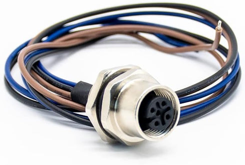 M12 Female Connector with Cable 0.2M A Coded Back Mount Wiring Waterproof 3Pin Straight Socket......