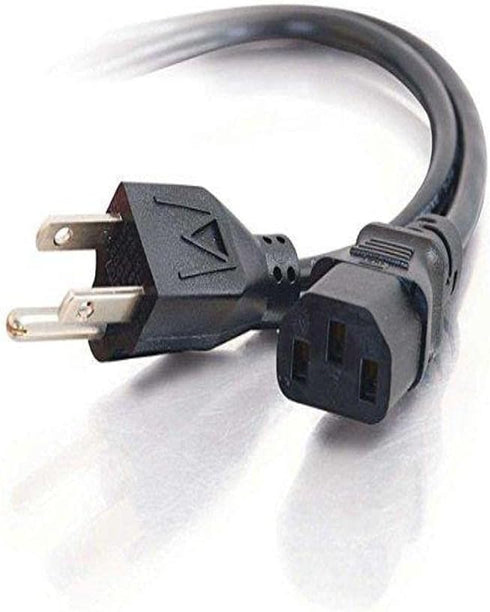 C2G Power Cord, Replacement Power Cable, 3 Pin Connector, Universal Power Cord, 16 AWG, Black, 5 Feet (1.52 Meters), Cables to Go 29927...