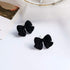 1 Pair Artist Bow Tie Ribbon Stud Earrings for Women Black Daily Bow Earring Jewelry (1 Pair Black)...