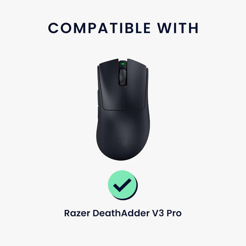 kwmobile Mouse Grip Tape Compatible with Razer DeathAdder V3 Pro Grip Tape - Non-Slip Faux Leather - Black...