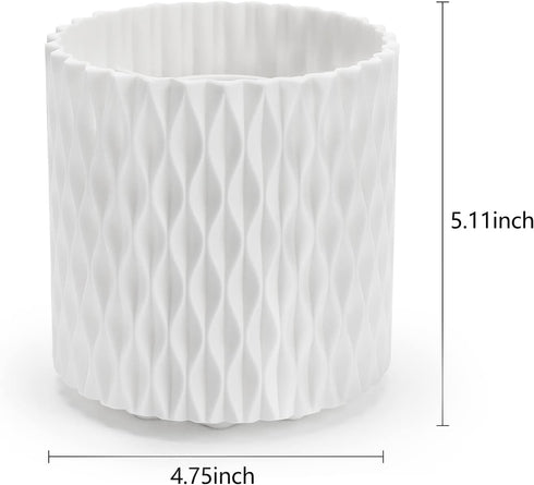 Makeup Brush Holder 360° Rotating Organizer 5 Slot Cosmetic Storage Makeup Brushes Cup Pen Holder for Vanity, Desk,Bathroom Countertops,Nordic Sty...