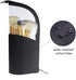 ANEMEL Black Travel Makeup Brush Holder 2-Pack, Organizer Bag Clear Plastic Cosmetic Zipper Pouch Portable Waterproof Dust-Free Stand-Up Small Toi...