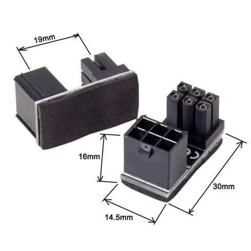 chenyang 2 Pack ATX 6Pin 180 Degree Angled Power Connector Adapter for GPU Graphics Card...