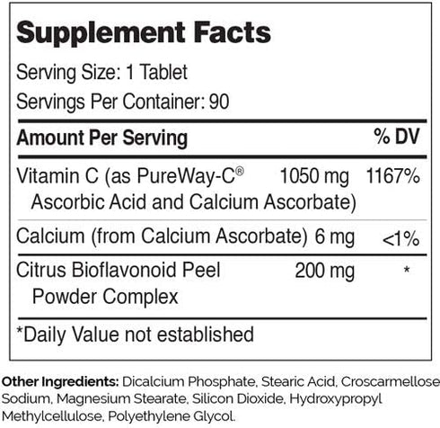 Zahler Pureway C 1000mg, Advanced Vitamin C Supplement, Certified Kosher, 90 Tablets… (90 Count (Pack of 1))...