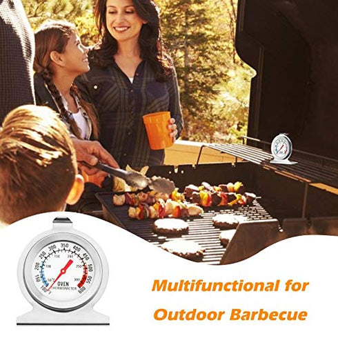 in Oven Thermometer for Grill Smoker BBQ 50-300°C/100-600°F, Instant Read Precision Stainless Steel Electric/Gas Oven Thermometers, Large Dial The...