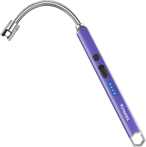 Electronic Candle Lighter Arc Windproof Flameless USB Rechargeable Electric Lighter (1 Pack - Purple)...