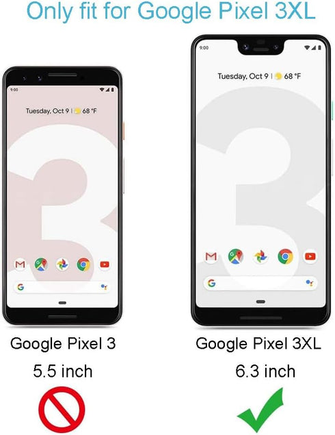 Screen Protector Compatible with Google Pixel 3 XL (6.3 inch) Tempered Glass 9H Hardness Case Friendly Anti Scratch Bubble Free Accessories (Not f...