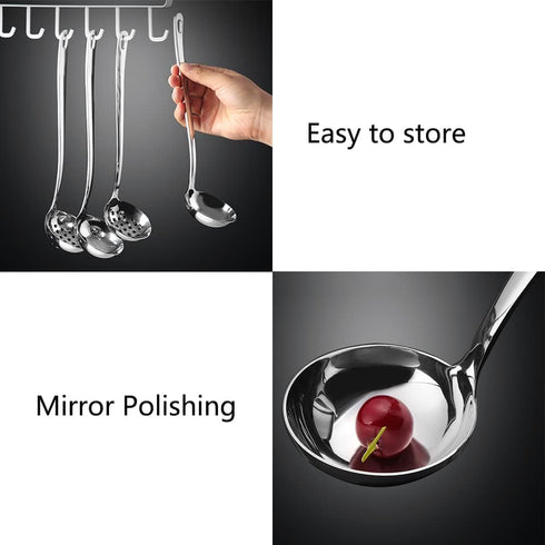 Metal Soup Ladle,18/8 Stainless Steel Ladle Spoon And Strainer Scoop Set Of 2 With Holes,Cooking Utensil For Kitchen...