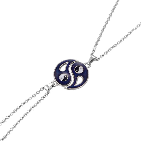 Temperature Sensing Color Changing Yin and Yang Tai Ji Best Friend Small Pendant Necklace Set, Pack of 2...