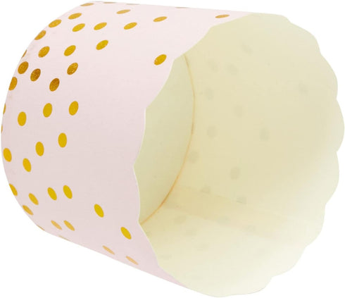 Sparkle and Bash 50 Pack Pink and Gold Cupcake Wrappers, Paper Baking Cups, Muffin Liners for Baby Shower, Birthday Party (2.2 In)...