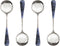 Stainless Steel Coffee Round Spoon,Korean Dessert Spoon,Hexagonal Pattern Mixed Color Tea Spoon for Home, Kitchen or Restaurant, Set of 4 Coffee S...