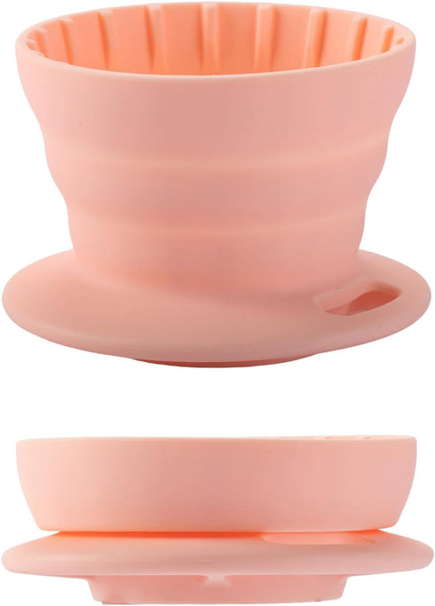 Collapsible Coffee Dripper, Silicone Portable Pour Over Coffee Maker, Reusable Single Cup Maker(1-2 Cup) (Pink)...