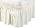 PiccoCasa Brushed Polyester Bed Skirt Wrap Around Three Fabric Sides Elastic Dust Ruffle, Easy Fit Wrinkle - with 15 Inch Drop Beige Full...