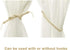 BEL AVENIR Curtain Rope Tiebacks, Drapery Rope Holdbacks with 4 Metal Screw Hooks (Beige, 4pack)...