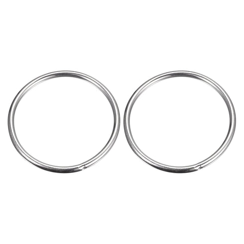 uxcell 304 Stainless Steel O Rings, 2pcs 80mm(3.15") Outer Dia. 5mm Thickness Multi-Purpose Metal Welded O-rings Round Rings for Hardware Luggage ...