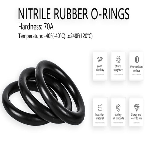 Othmro 50Pcs Nitrile Rubber O-Rings 0.05in Wire Dia 1.69in OD Metric Sealing Nitrile NBR Rubber Washers Round Buna-N O-Rings for Air Sealing Profe...
