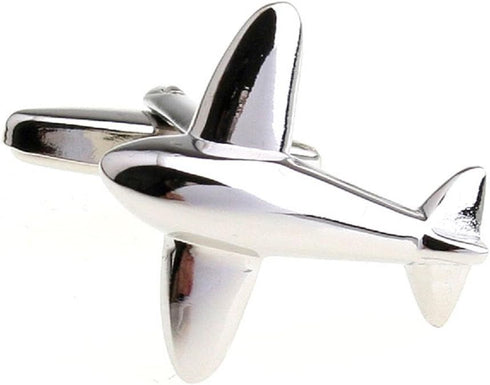Airplane Plane Jet Commercial Pilot Pair Cufflinks in a Presentation Gift Box & Polishing Cloth...